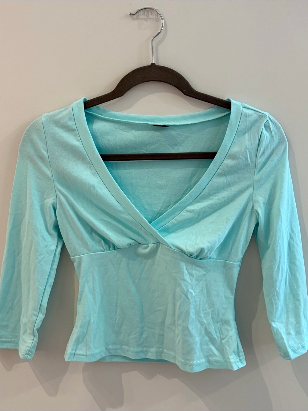V Neck Long Sleeve Bright Blue Amara Top